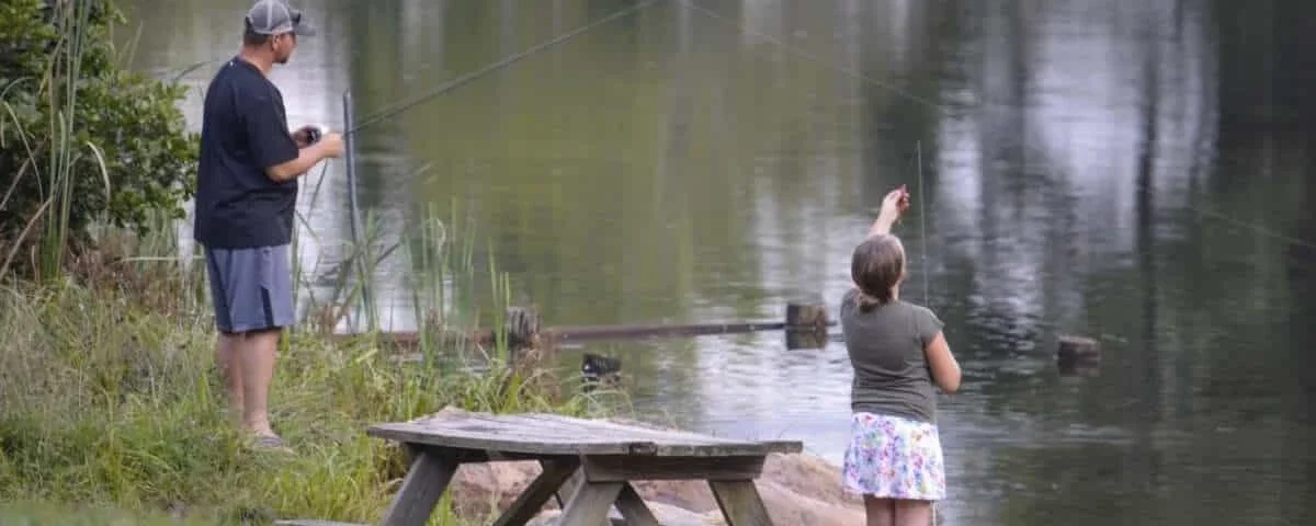fishing at Cherokee Family Adventure RV Resort in Cherokee NC