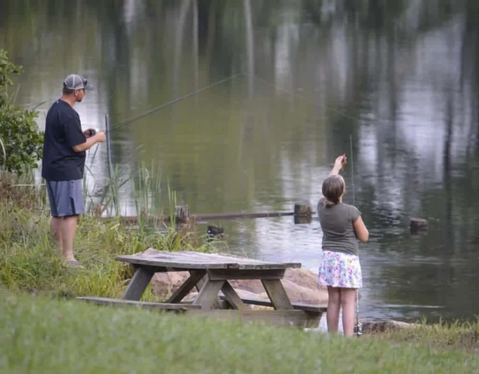 fishing at Cherokee Family Adventure RV Resort in Cherokee NC